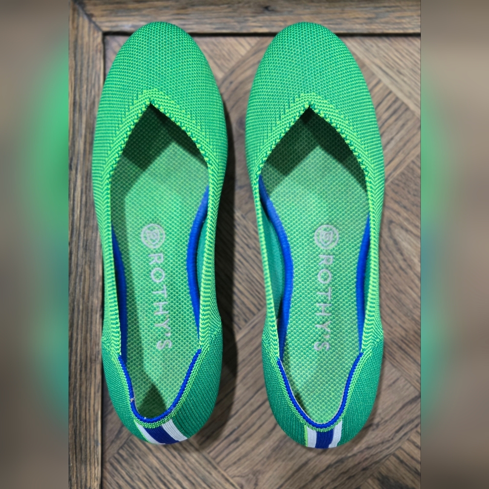 Rothy's flat  green shoes